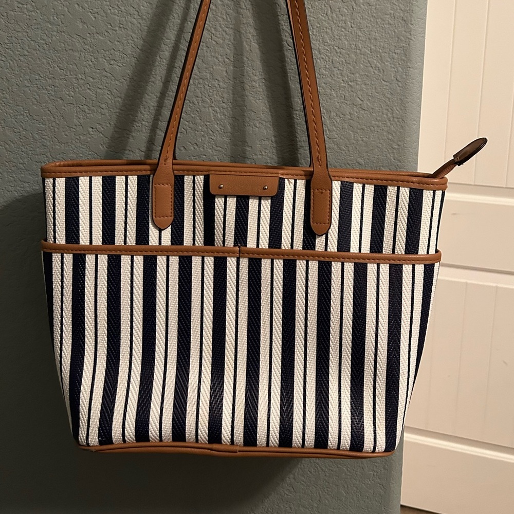 Rosetti hand bag // white and blue